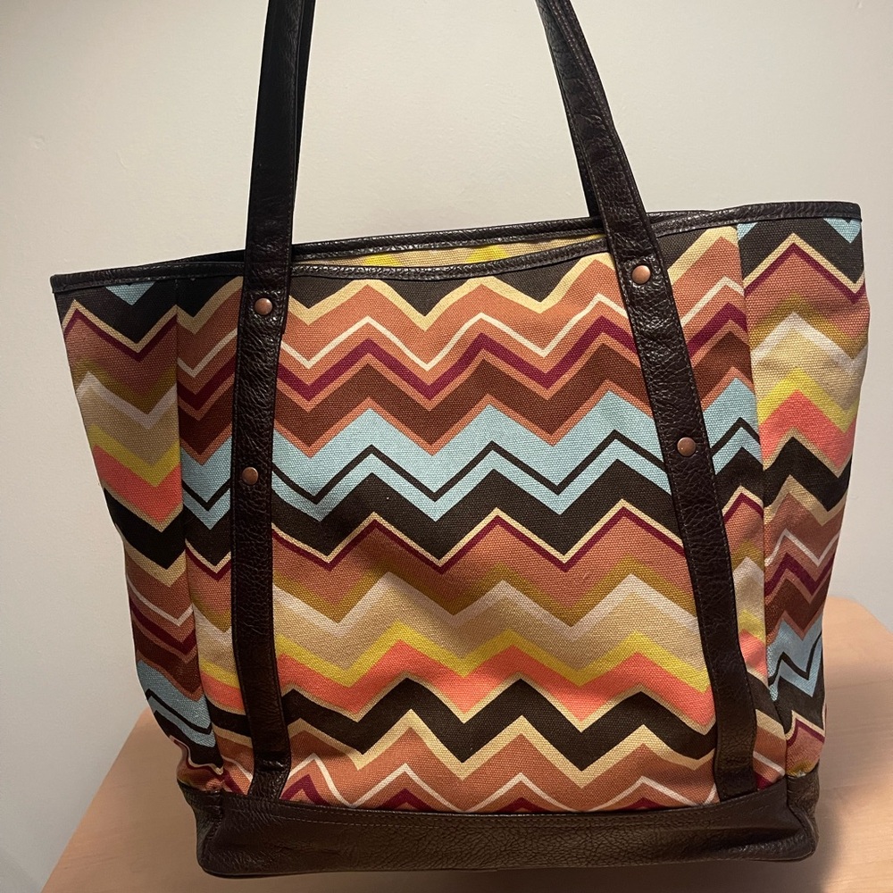 Missoni for Target Brown and Blue Chevron Tote Bag